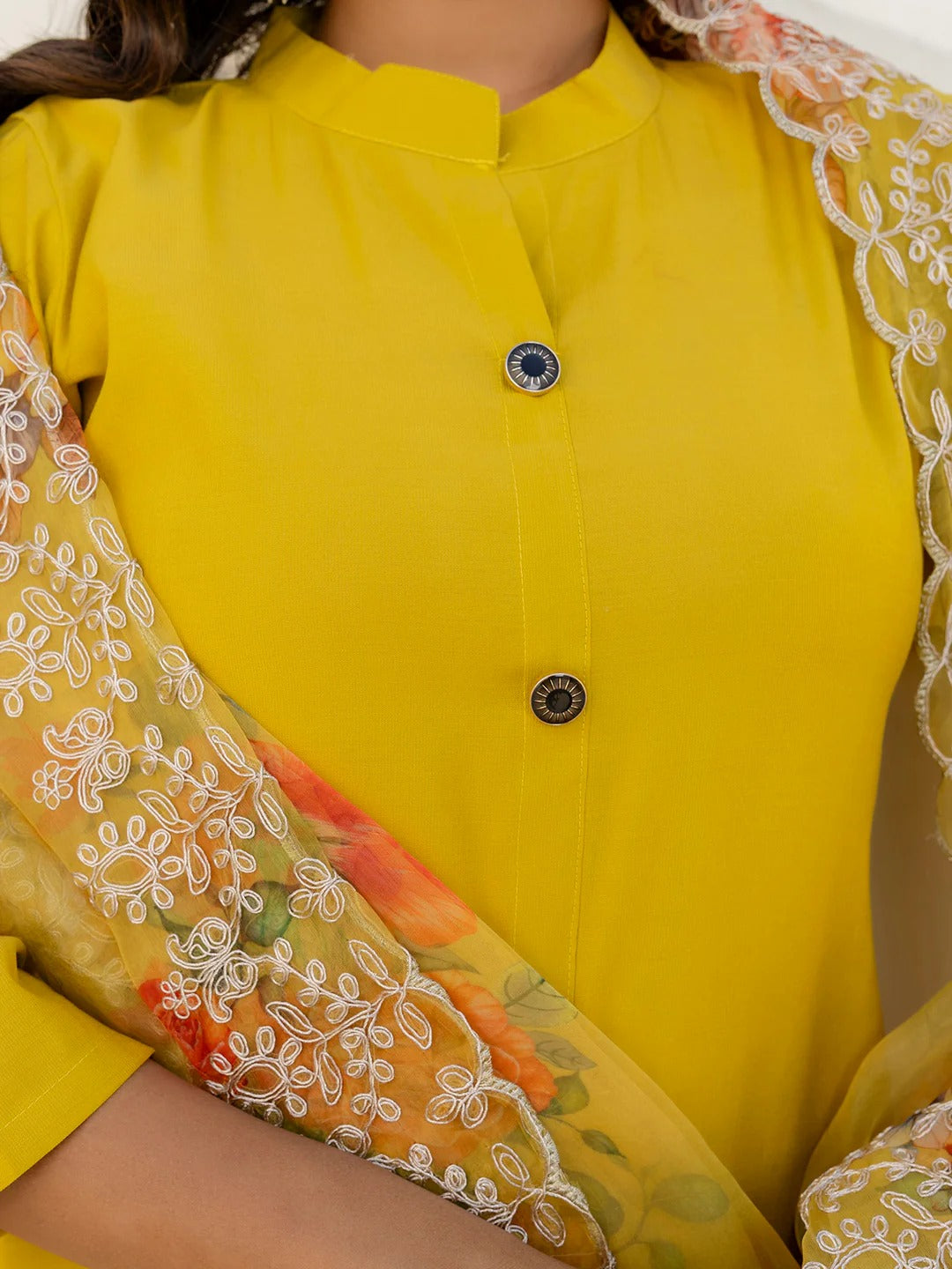 Women’s Anarkali Kurta & Pant Set with Embroidered Dupatta