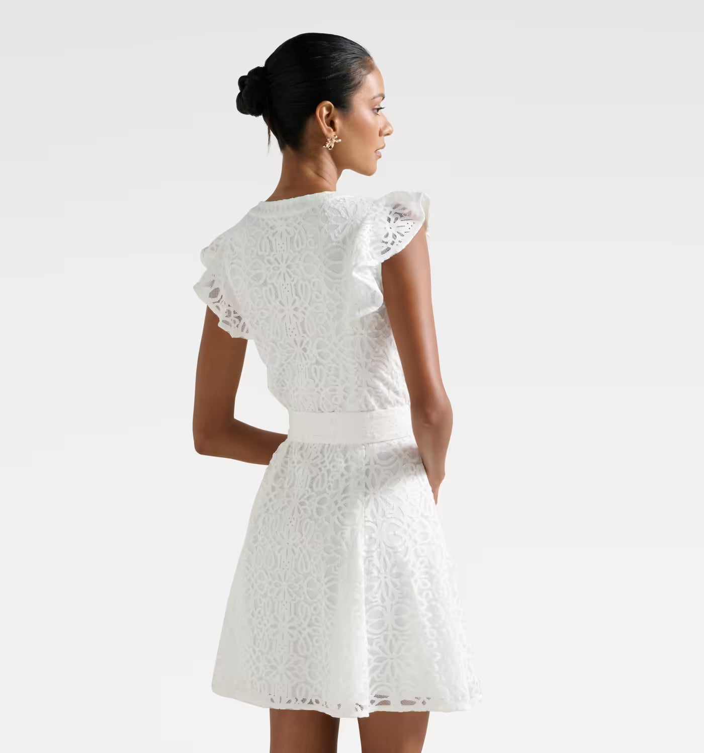 Modern Petite Lace Mini Dress for Casual and Festive Occasions