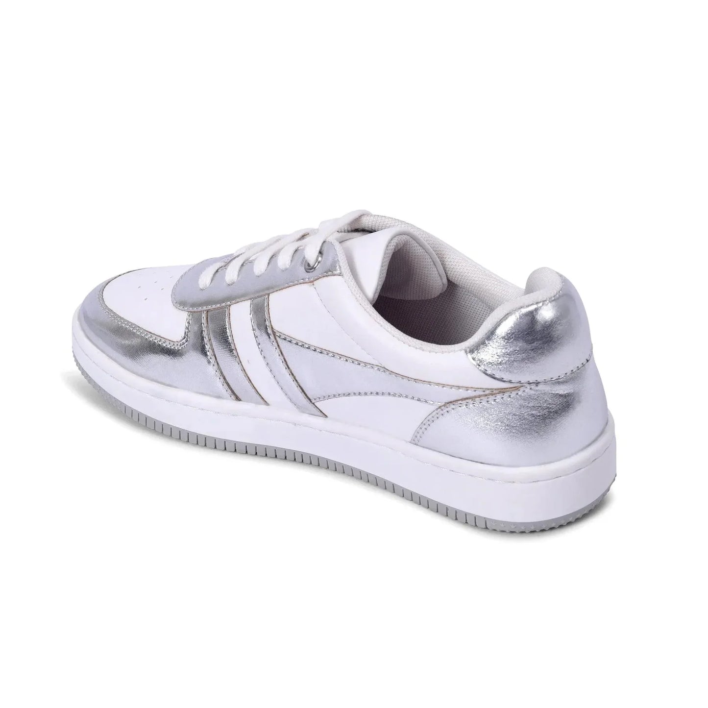 Duo Silver Sneakers Durable Sneakers for Women with Cushioned Sole for All-Day Comfort