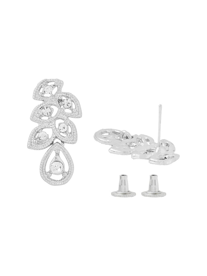 White Crystal Bridal Jewellery Set for Women and Girls for Weddings